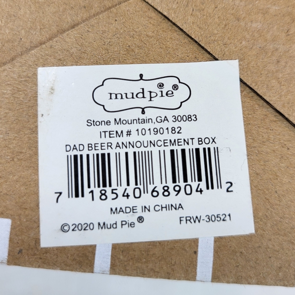 Mud Pie Dad Glass Beer MUG & OPENER Baby Announcement Gift SET Gift Box NIB NEW - Picture 11 of 16
